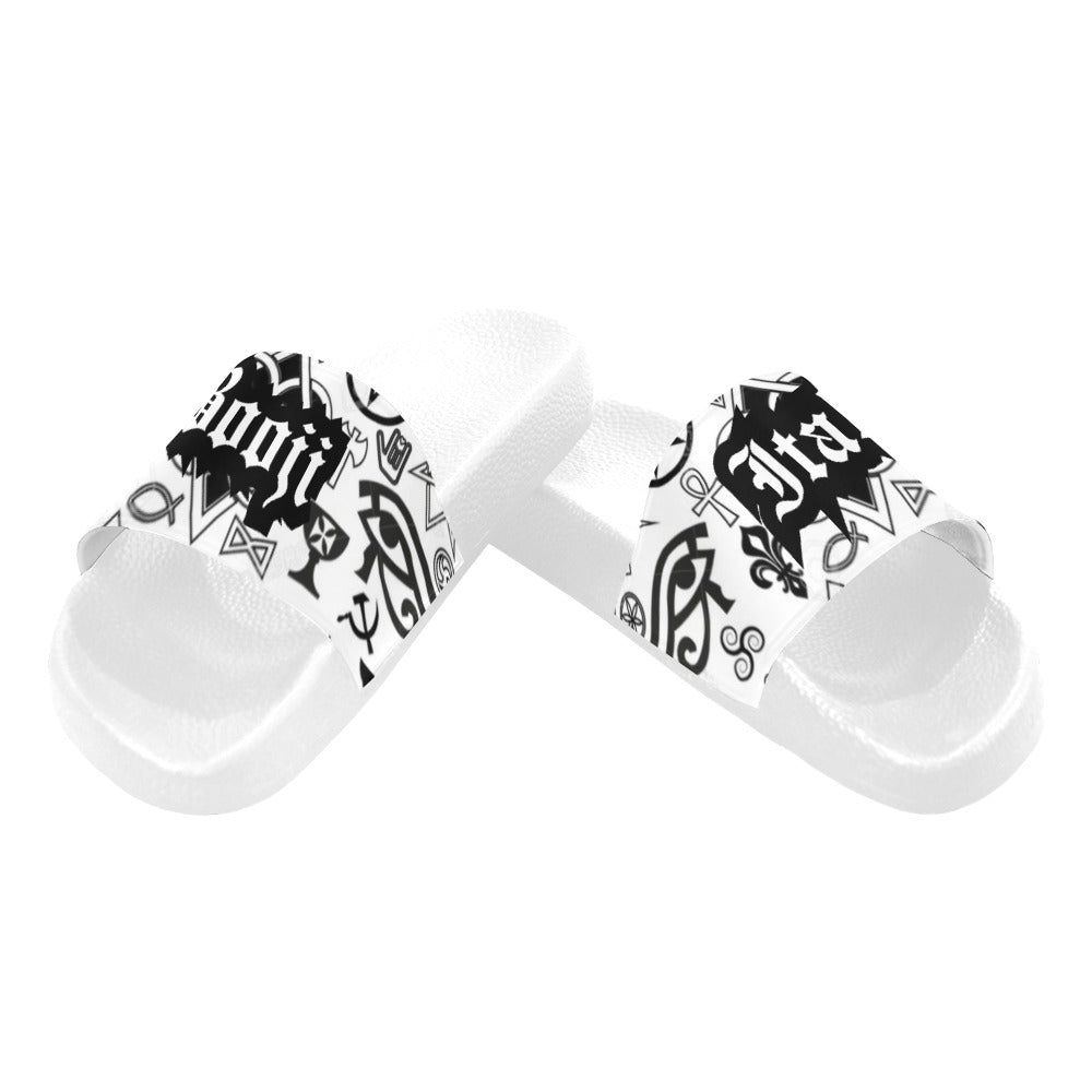 BOOJI ITALY SYMBOLS COLLECTION WHITE WOMEN'S WHITE SOLE SLIDES