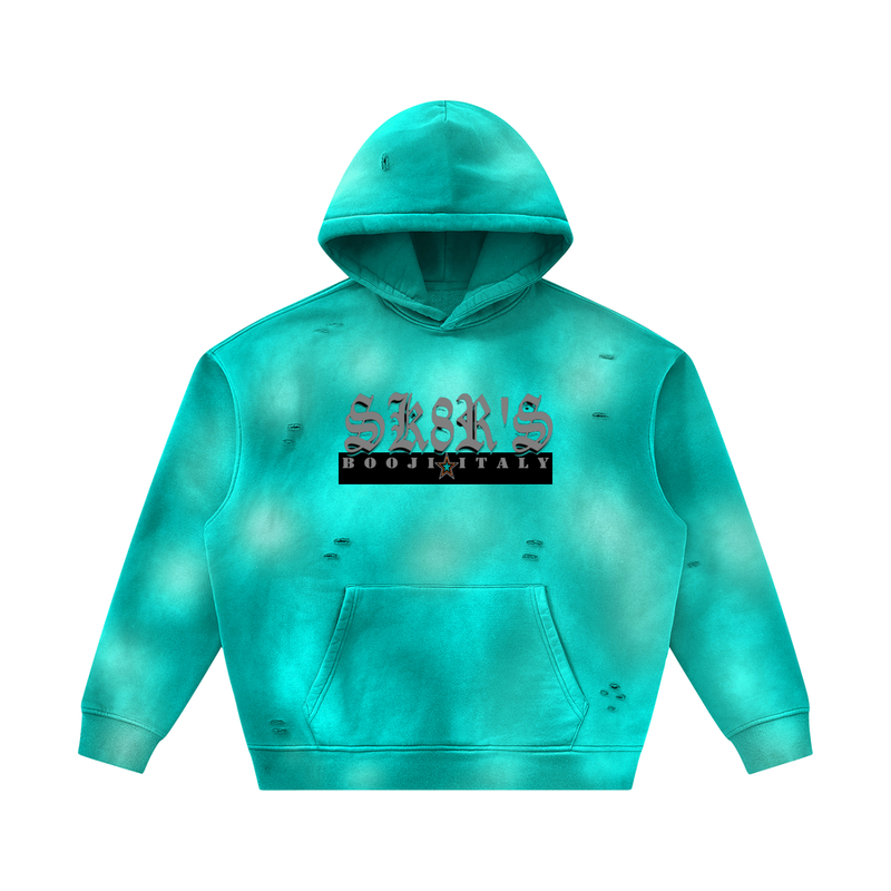 BOOJI ITALY SK8R'S COLLECTION SUNFADED DISTRESSED FLEECE HOODIE