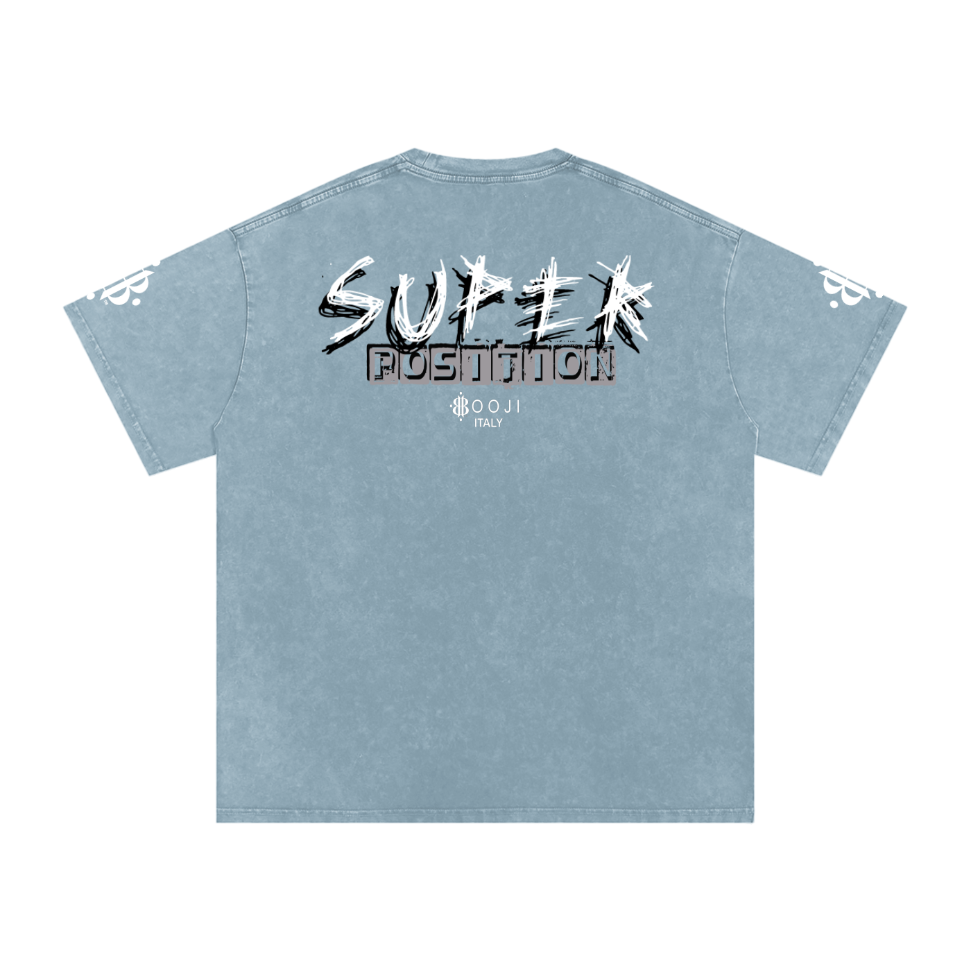 BOOJI ITALY SHARP "SUPER POSITION" LINE SNOW WASHED T-SHIRT