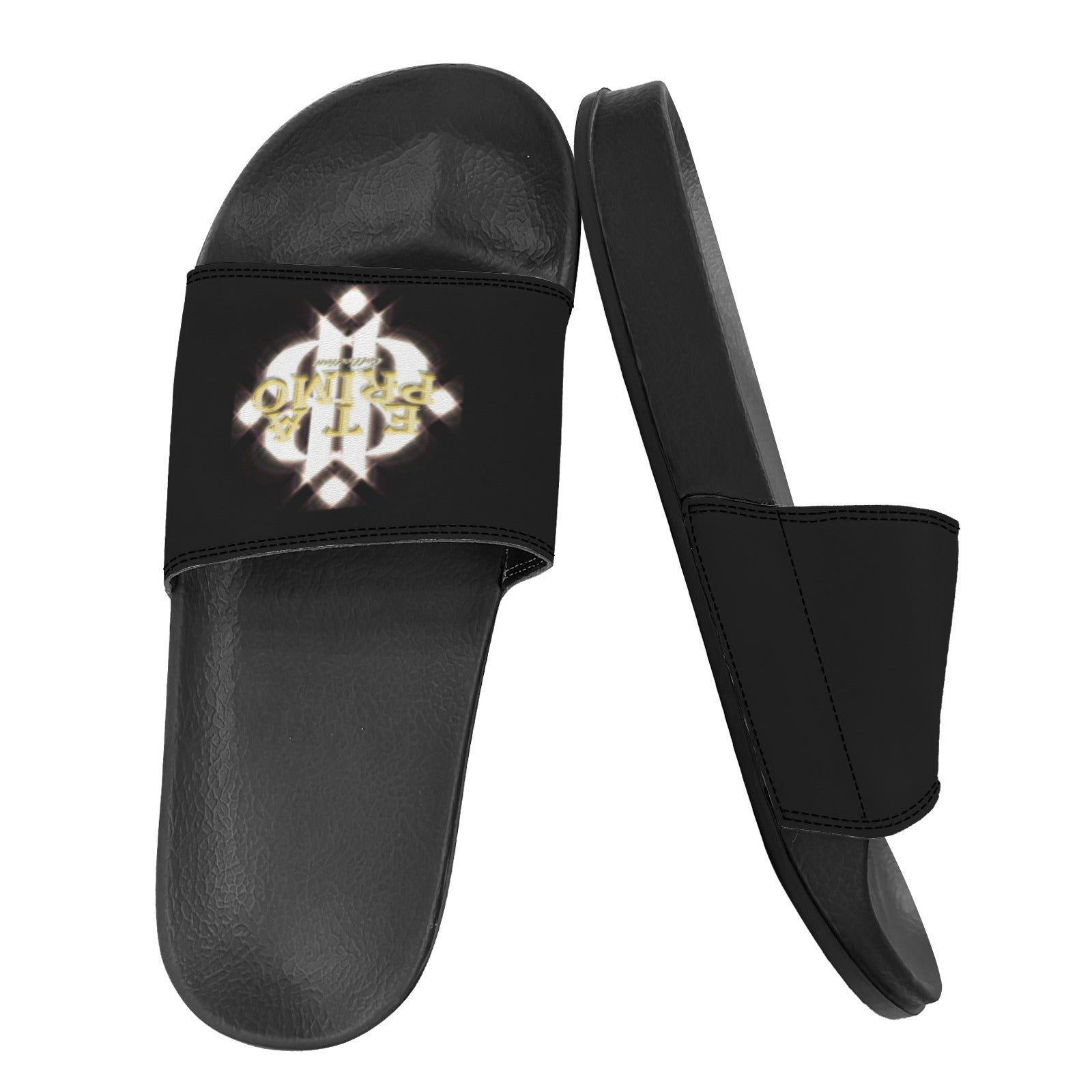 BOOJI ITALY ETA PRIMO COLLECTION MEN'S BLACK SOLE SLIDES Custom Men's One-piece Slippers