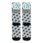 BOOJI ITALY LOCK IN COLLECTION IN TENACIOUS TEAL MEN'S WHITE TUBE SOCKS