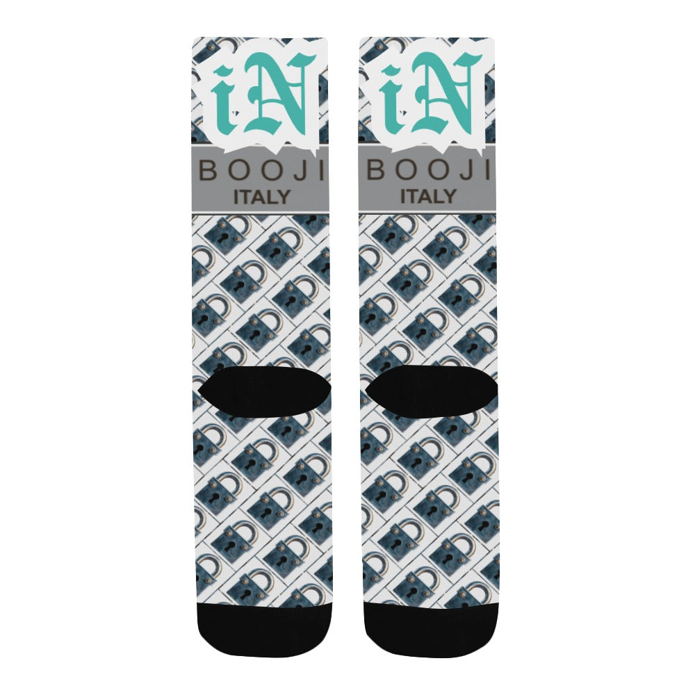 BOOJI ITALY LOCK IN MEN'S WHITE TUBE SOCKS TENACIOUS TEAL