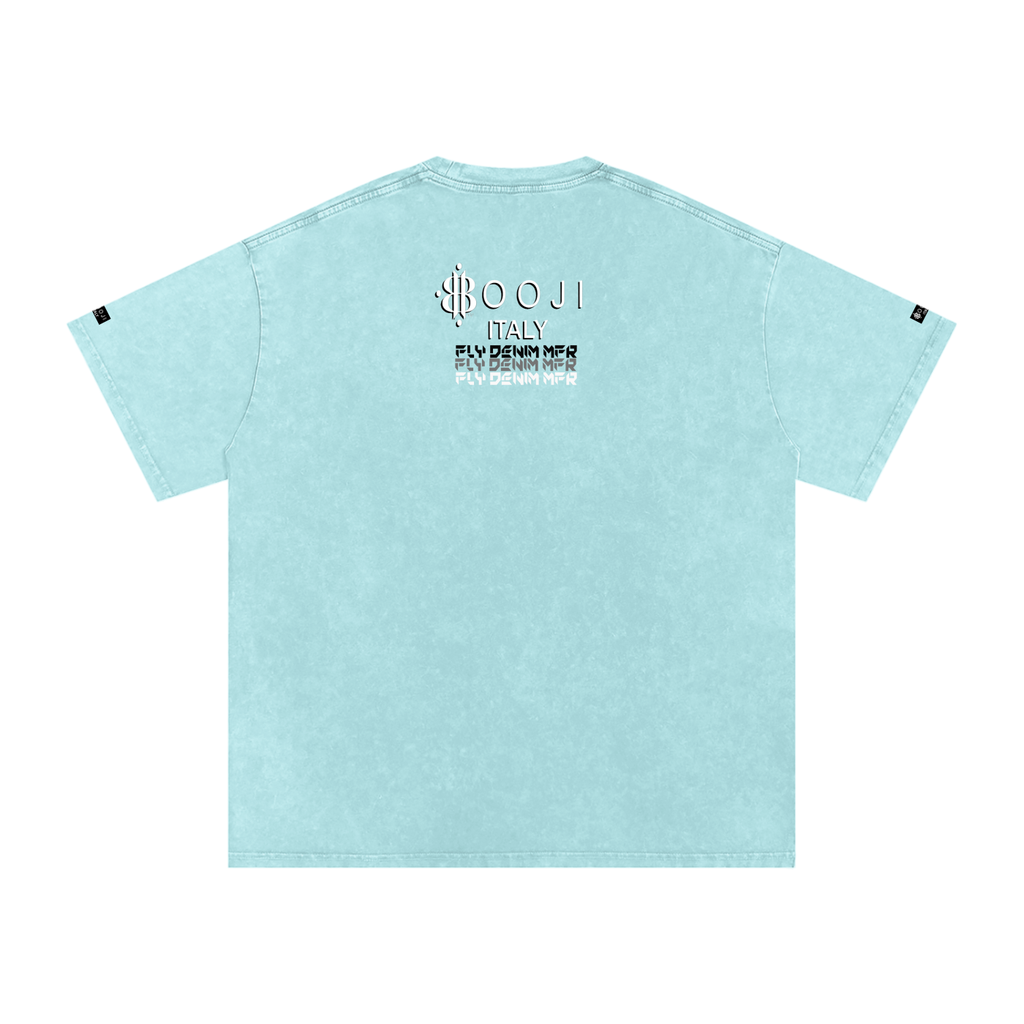 BOOJI ITALY "FLY DENIM MFR." SNOW WASHED T-SHIRT