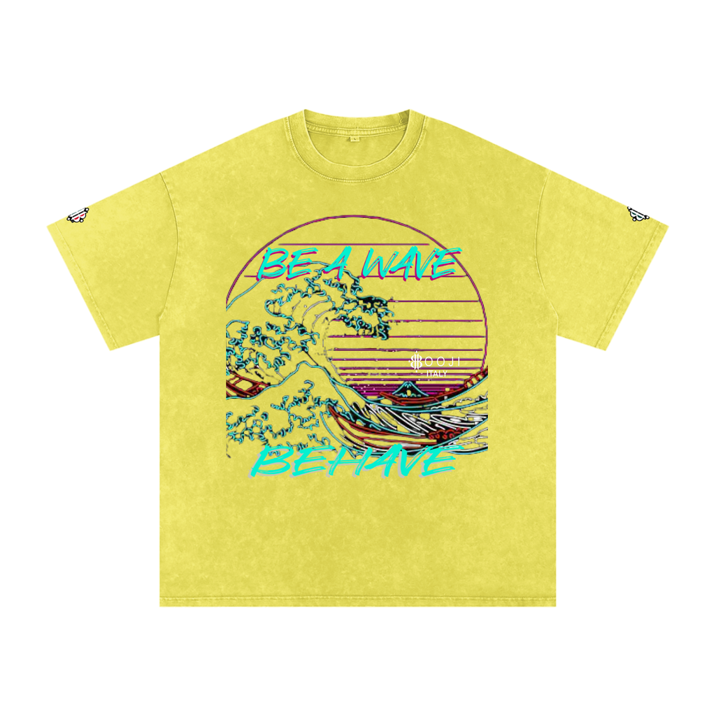 BOOJI ITALY "BE A WAVE, BEHAVE." SNOW WASHED T-SHIRT