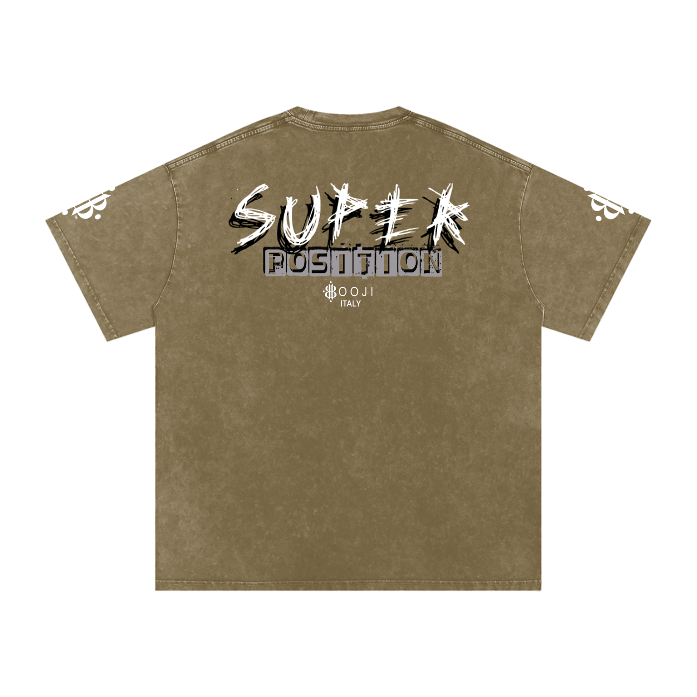 BOOJI ITALY SHARP "SUPER POSITION" LINE SNOW WASHED T-SHIRT