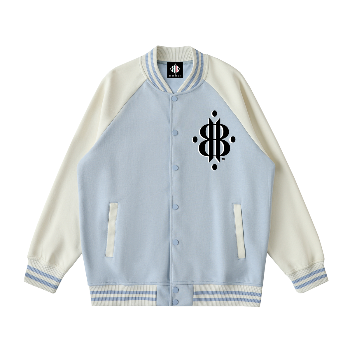 BOOJI ITALY 4 EVER $ LOGO UNISEX TWO-TONE VARSITY LETTERMAN'S STYLE JACKET