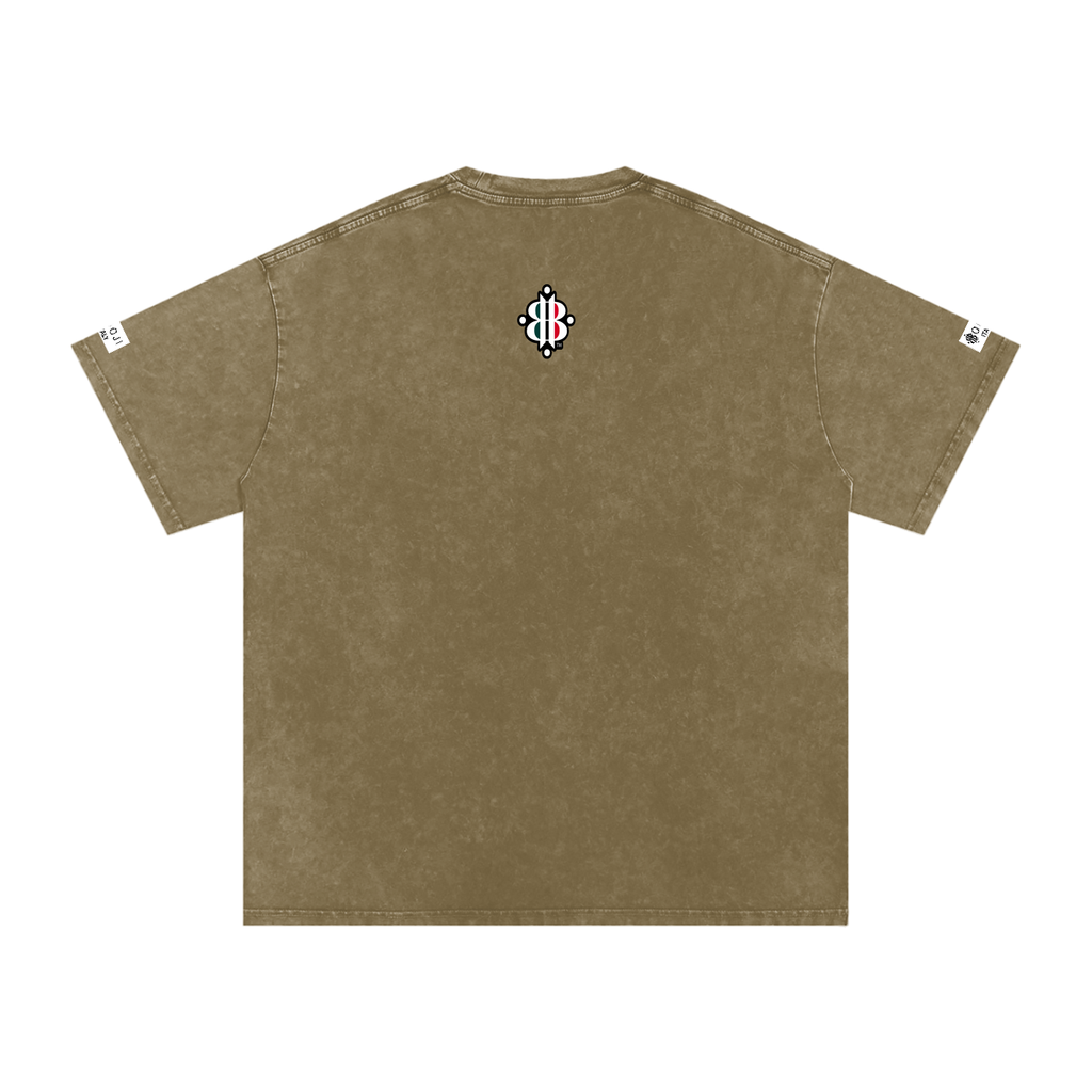 BOOJI ITALY ITALIAN FLAG BRAND LOGO SNOW WASHED T-SHIRT