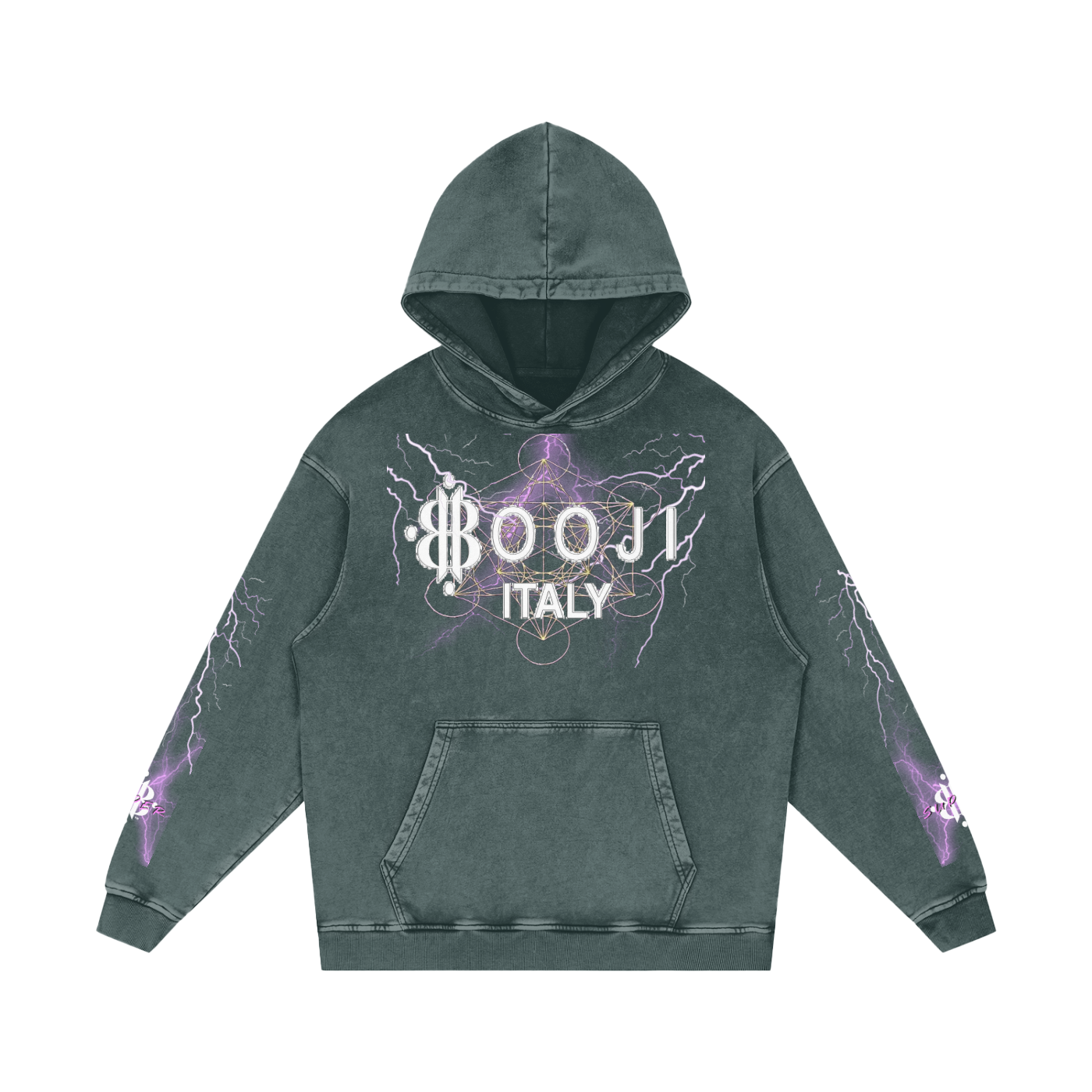 BOOJIITALY "SUPER POSITION' SNOW WASHED HOODIE
