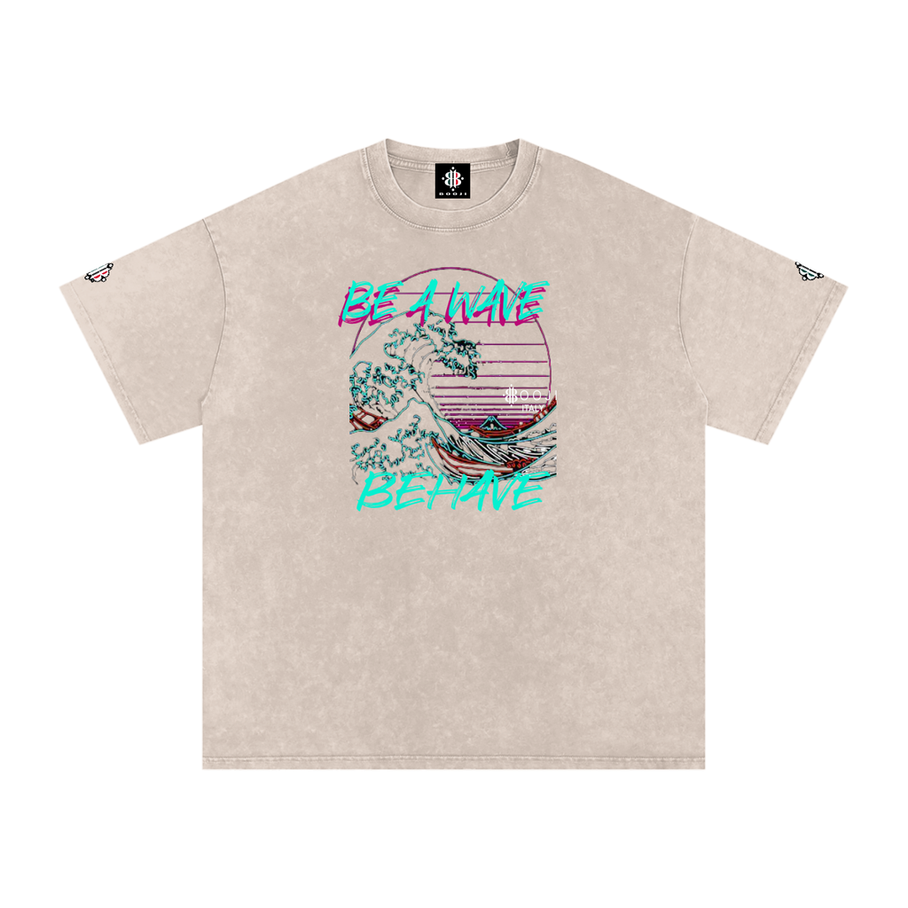 BOOJI ITALY BE A WAVE BEHAVE SNOW WASHED T-SHIRT