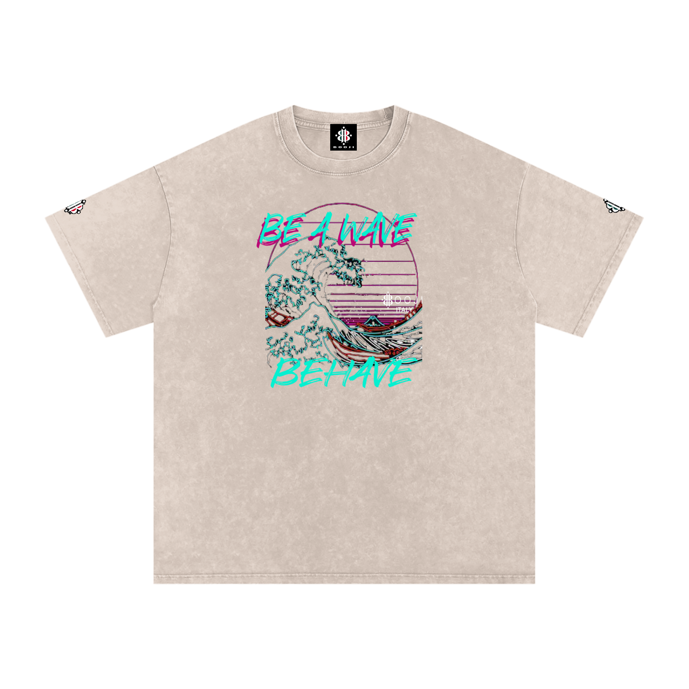 BOOJI ITALY BE A WAVE BEHAVE SNOW WASHED T-SHIRT