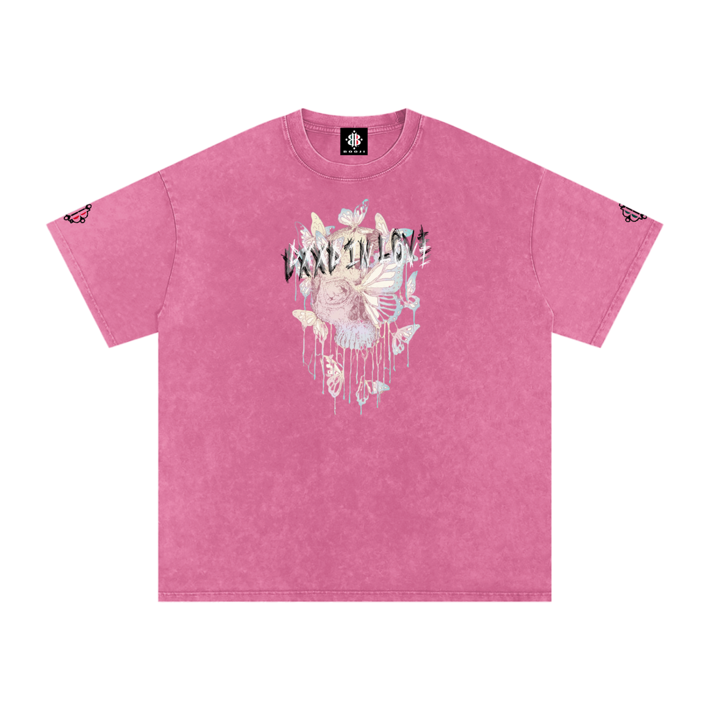 BOOJI ITALY DXXD IN LOVE BUTTERFLIES SNOW WASHED T-SHIRT