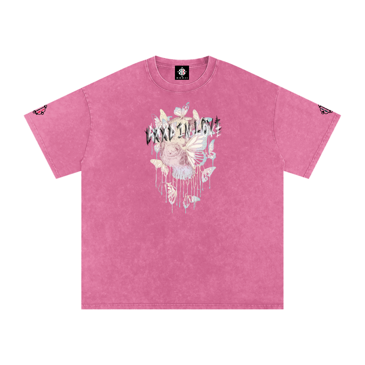 BOOJI ITALY DXXD IN LOVE BUTTERFLIES SNOW WASHED T-SHIRT