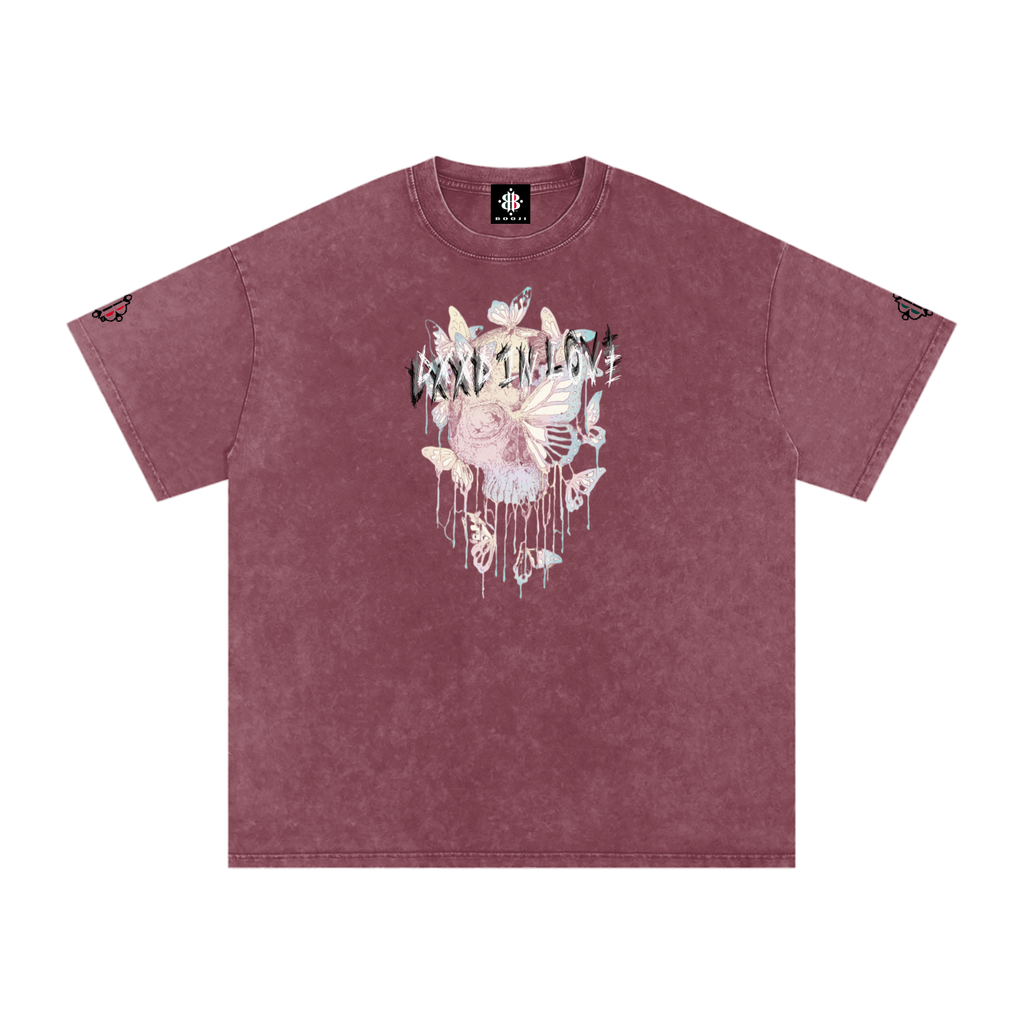 BOOJI ITALY DXXD IN LOVE BUTTERFLIES SNOW WASHED T-SHIRT