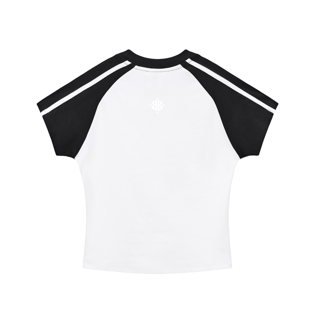 BOOJI ITALY LOGO WOMENS CONTRAST STRIPED RAGLAN T-SHIRT