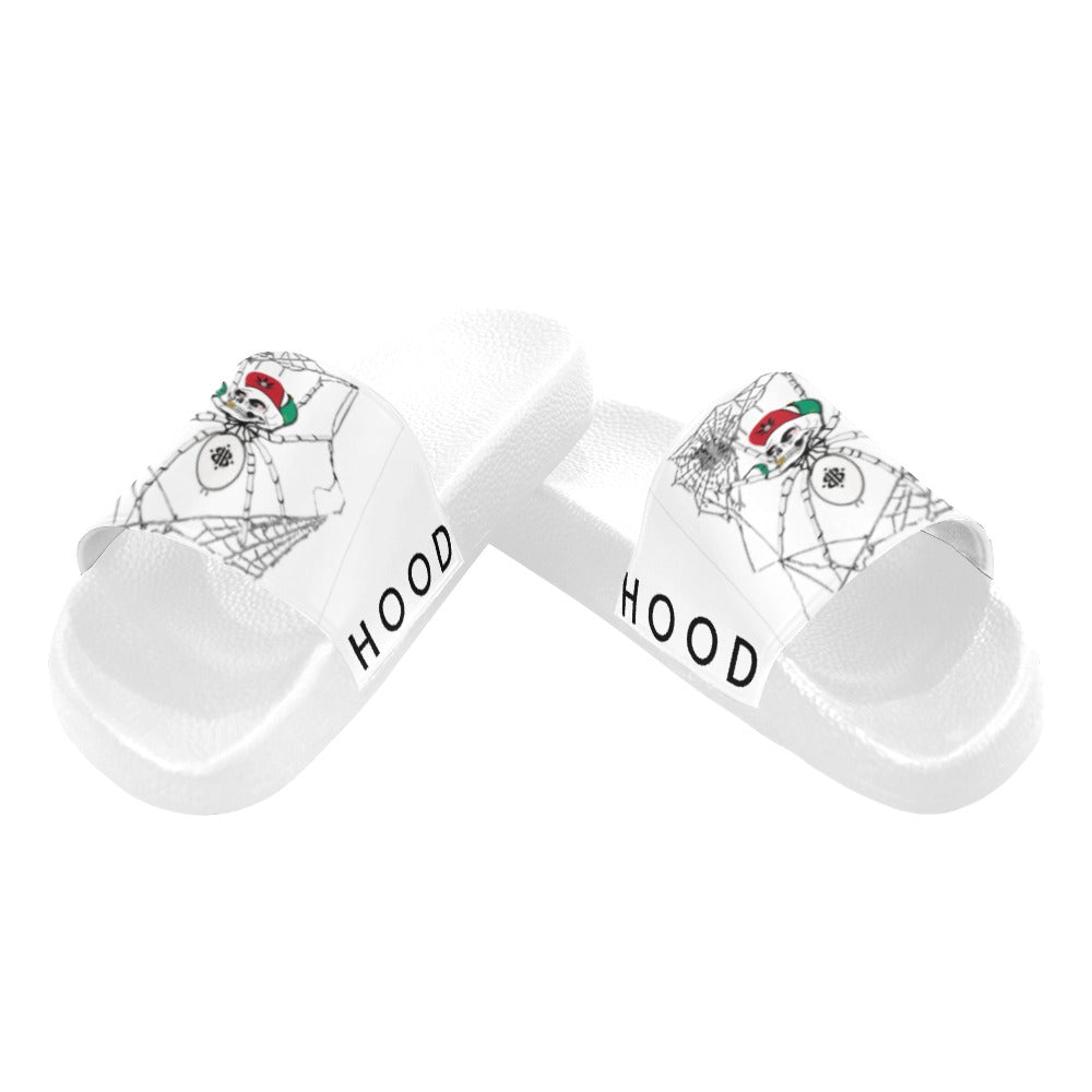 BOOJI ITALY MOLLYHOOD COLLECTION SPEEDY THA SPIDER WOMEN'S WHITE SOLE SLIDES