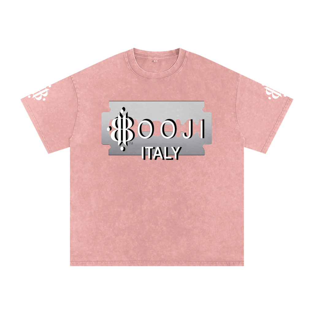 BOOJI ITALY SHARP "SUPER POSITION" LINE SNOW WASHED T-SHIRT