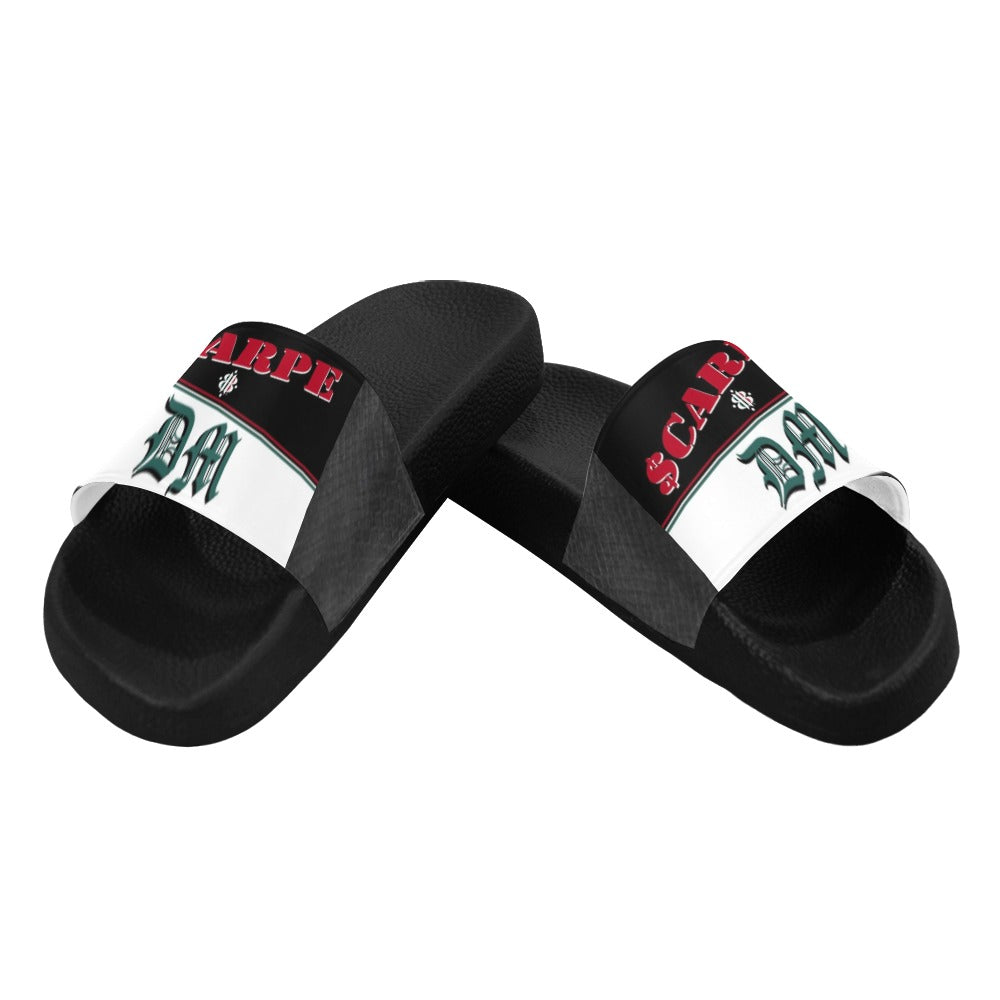 BOOJI ITALY SCARPE DM LOGO PYTHON BLACK SOLE SLIDES Women's Slide Sandals(Model 057)