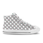 BOOJI ITALY 4 EVER $ LOGO PATTERN MEN'S WHITE CANVAS SHOES