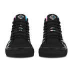 BOOJI ITALY 4 EVER $ LOGO INVERTED PATTERN WOMEN'S BLACK CANVAS SHOES
