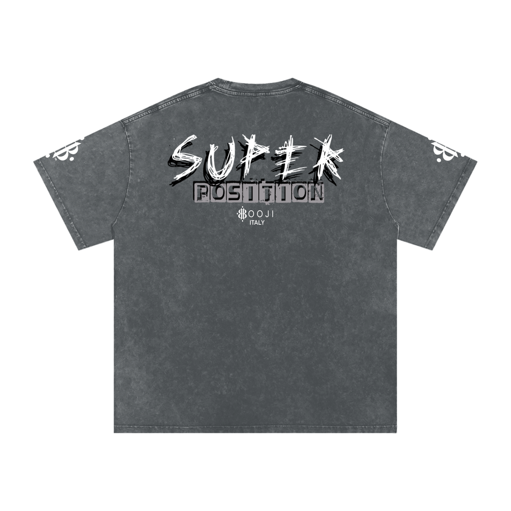 BOOJI ITALY SHARP "SUPER POSITION" LINE SNOW WASHED T-SHIRT