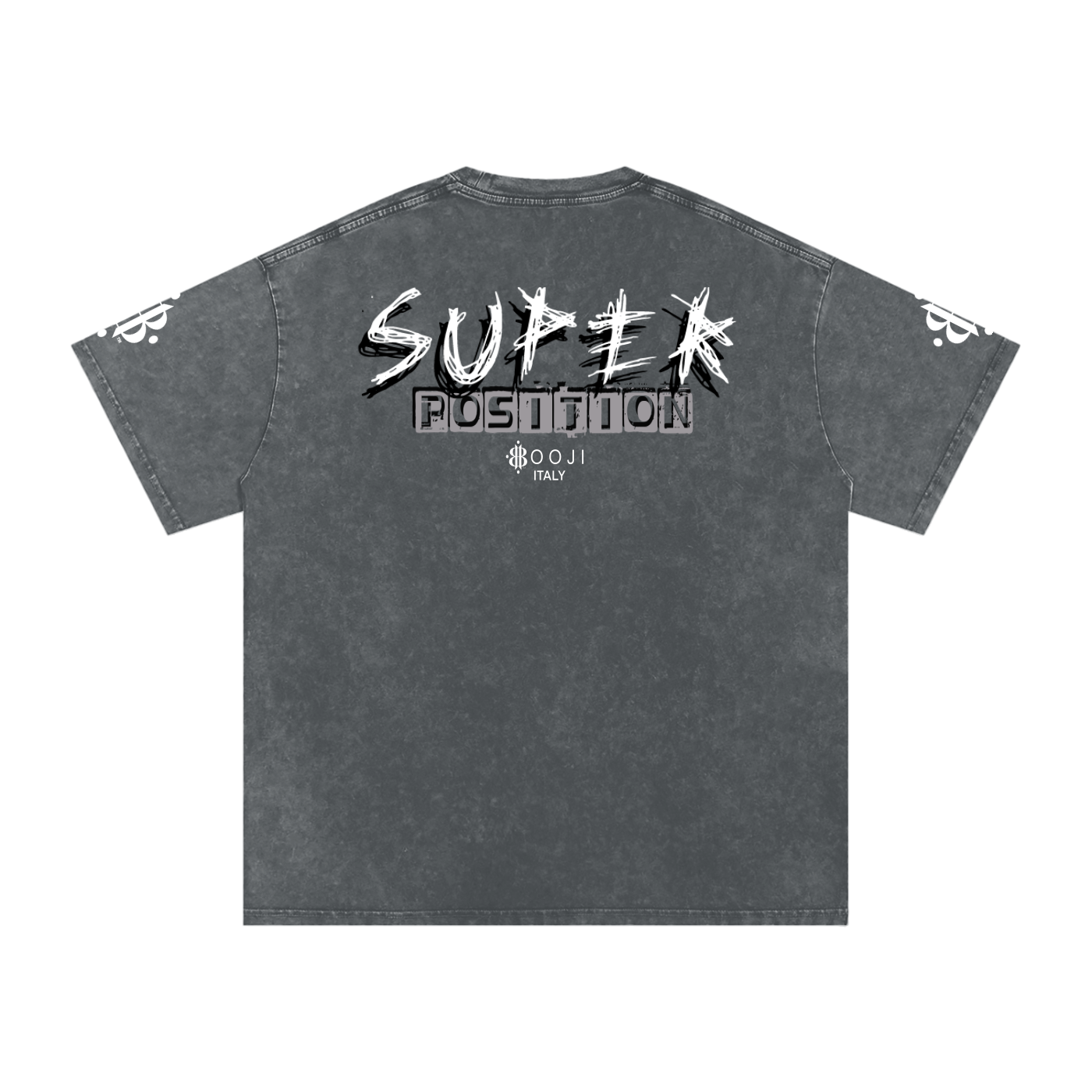 BOOJI ITALY SHARP "SUPER POSITION" LINE SNOW WASHED T-SHIRT