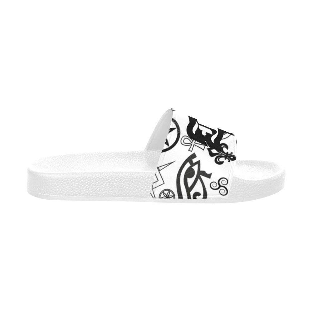 BOOJI ITALY SYMBOLS COLLECTION MEN'S WHITE SOLE SLIDES