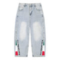BOOJI ITALY FLY DENIM MFR. COLLECTION ITALIAN FLAG SUNFADED BARREL JEANS