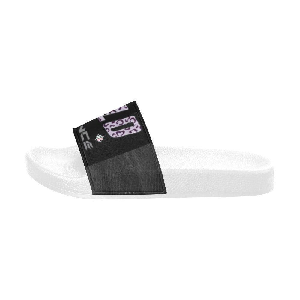 BOOJI ITALY WILD INFLUENCE BLACK PYTHON LOGO WOMEN'S WHITE SOLE SLIDES