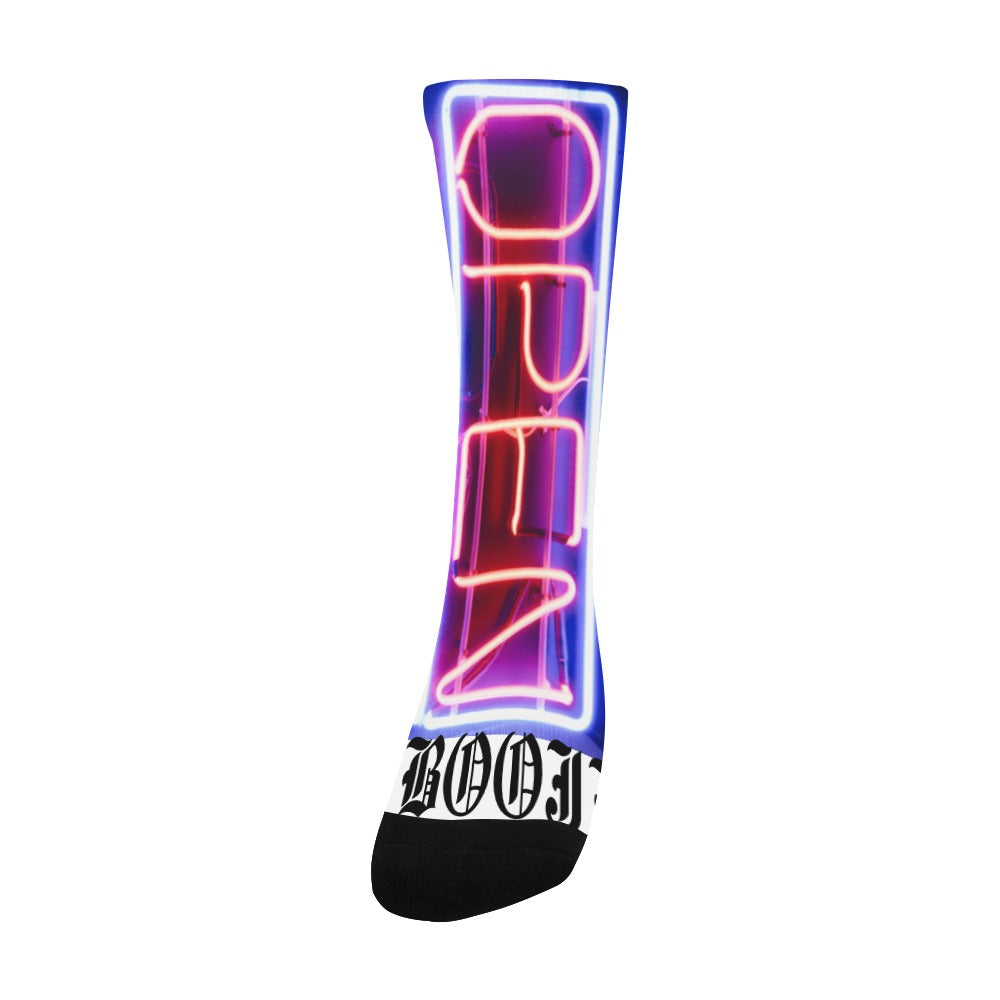 BOOJI ITALY OPEN SIGN COLLECTION MEN'S BLACK TUBE SOCKS