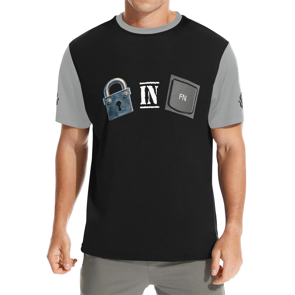 LOCK IN FN LOGO T-SHIRT Men's All Over Print Crew Neck T-Shirt(T40-2) | Ships from USA