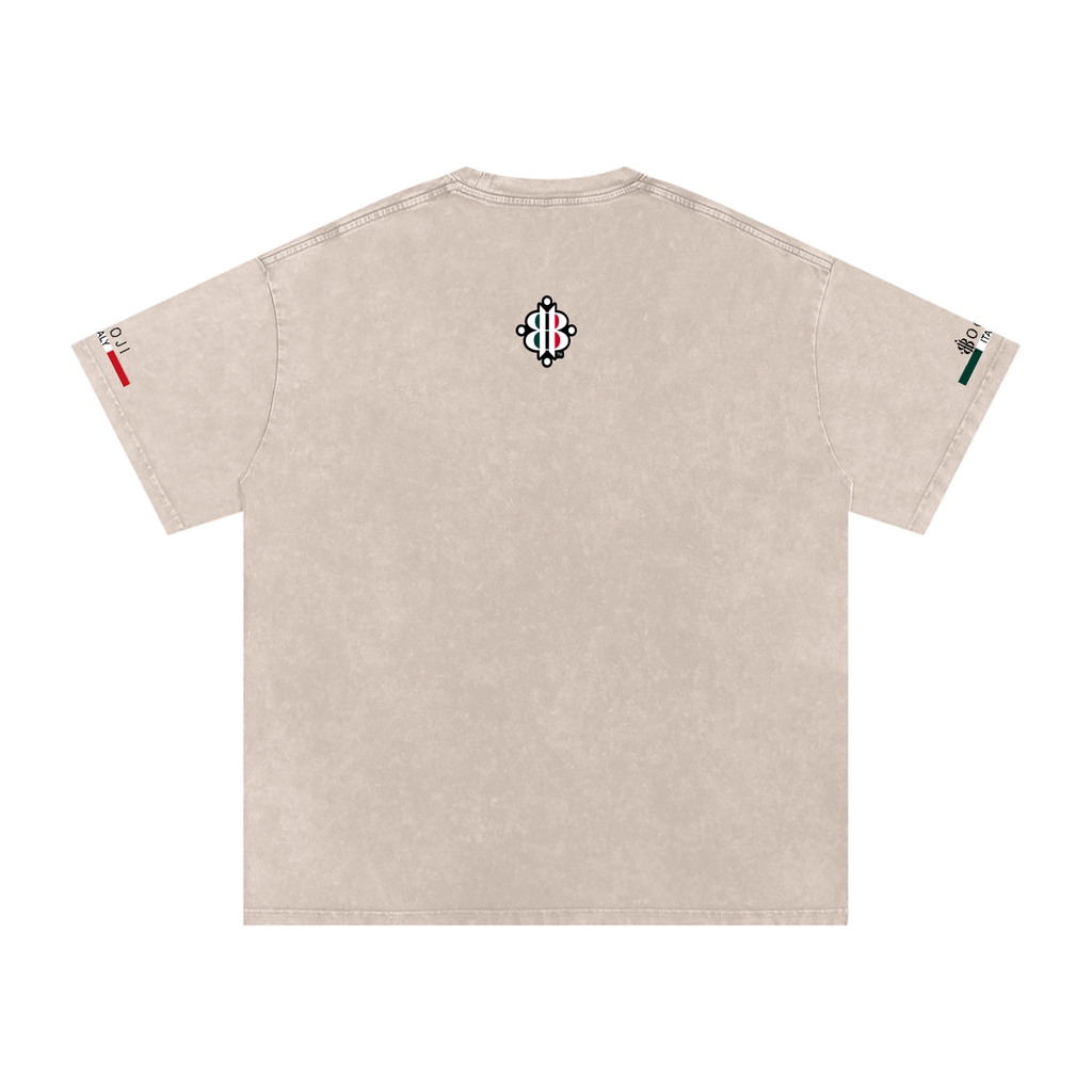 BOOJI ITALY ITALIAN FLAG 4 EVER $ LOGO SNOW WASHED T-SHIRT