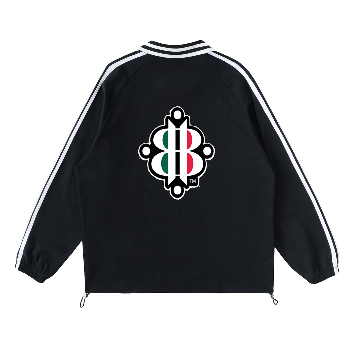 BOOJI ITALY 4 EVER $ LOGO STRIPED LAPEL MEN'S COLLARED SWEATER