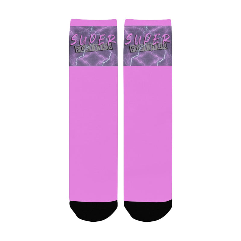 BOOJI ITALY SUPER POSITION COLLECTION WOMEN'S PINK CREW SOCKS Women's Custom Socks