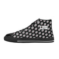 BOOJI LOGO PATTERN FLAG DOUBLE BLACK Women's High Top Canvas Shoes (Modle 017)