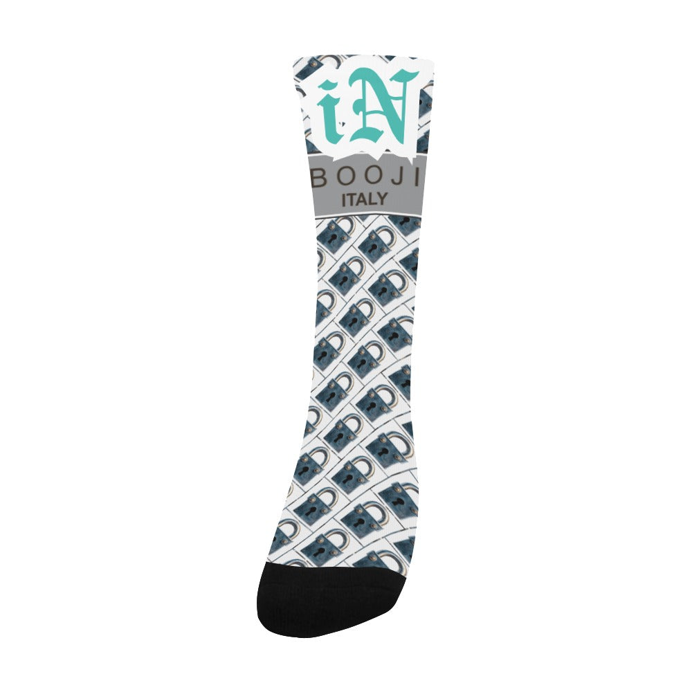 BOOJI ITALY LOCK IN MEN'S WHITE TUBE SOCKS TENACIOUS TEAL