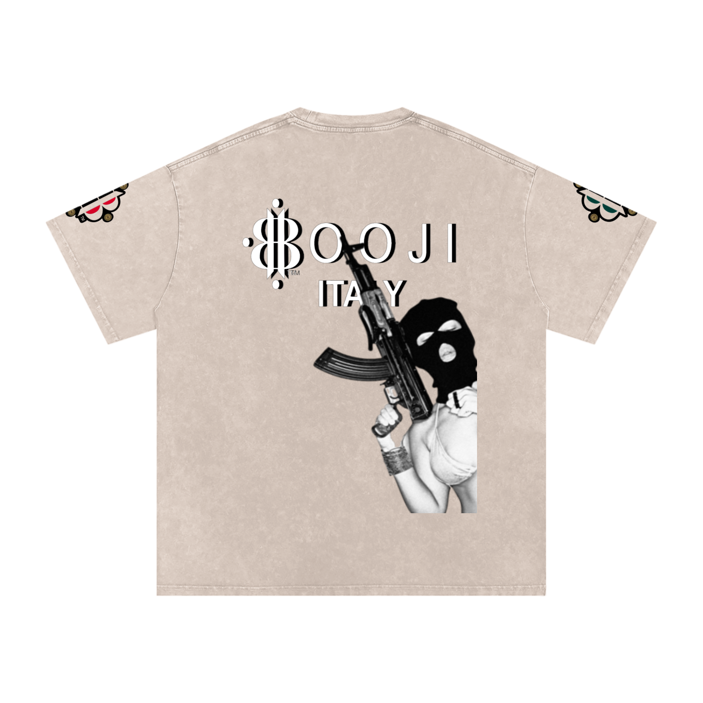 BOOJI ITALY "BITE THE BULLET" SNOW WASHED T-SHIRT