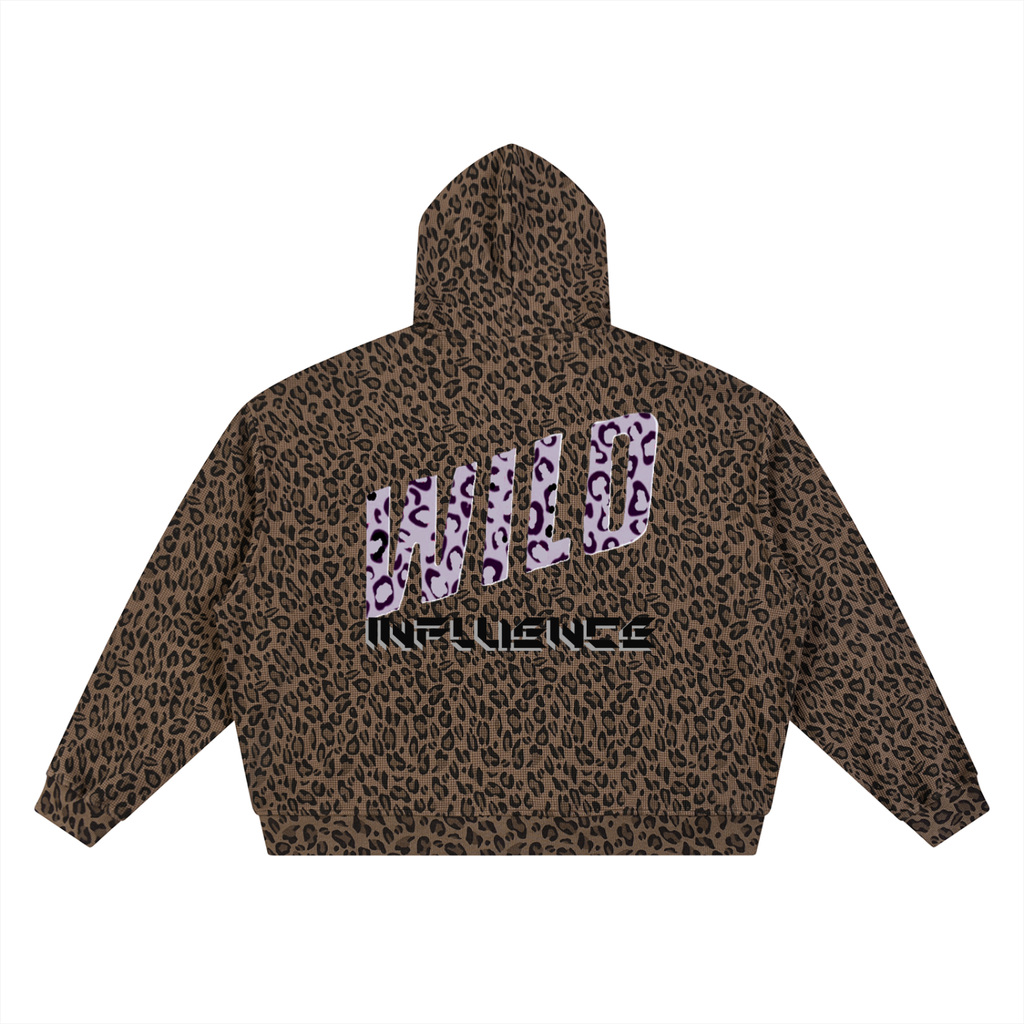 BOOJI ITALY WILD INFLUENCE LEOPARD PRINT FULL ZIP HOODIE