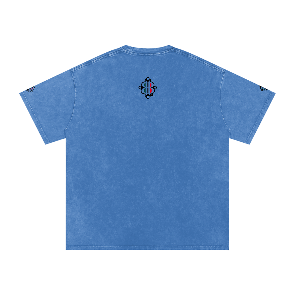BOOJI ITALY 7 STARS 4 EVER $ LOGO SNOW WASHED T-SHIRT