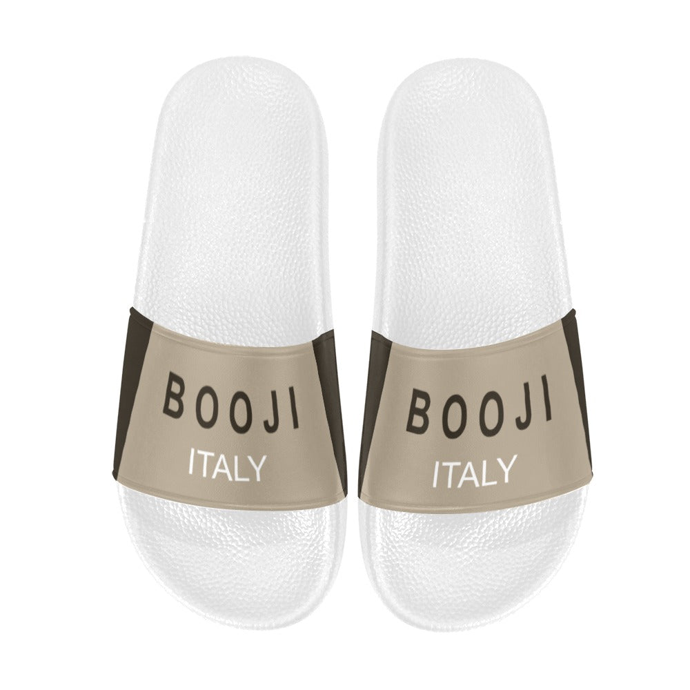 BOOJI ITALY GRAIL'S COLLECTION LOGO WOMEN'S WHITE SOLE SLIDES