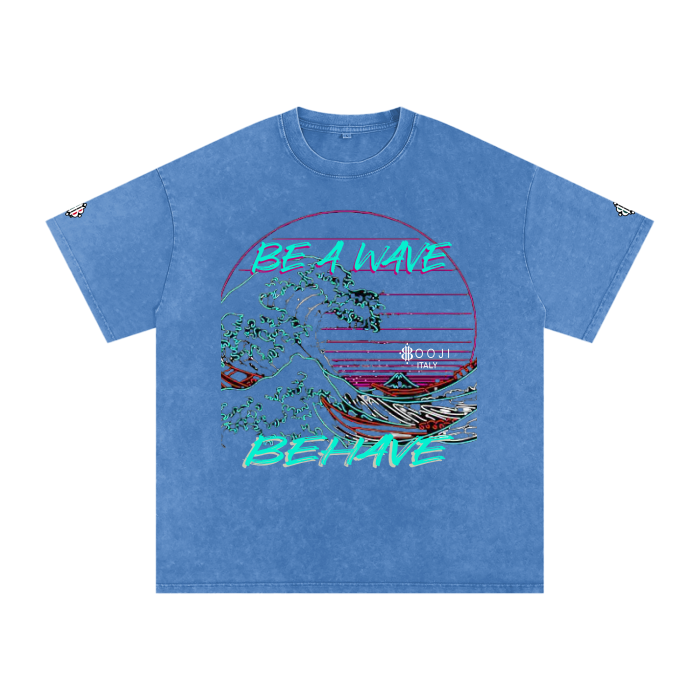 BOOJI ITALY "BE A WAVE, BEHAVE." SNOW WASHED T-SHIRT