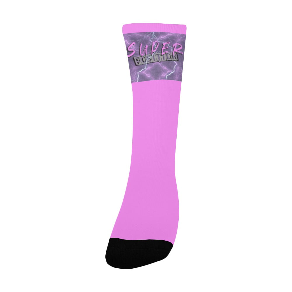 BOOJI ITALY SUPER POSITION COLLECTION WOMEN'S PINK CREW SOCKS Women's Custom Socks