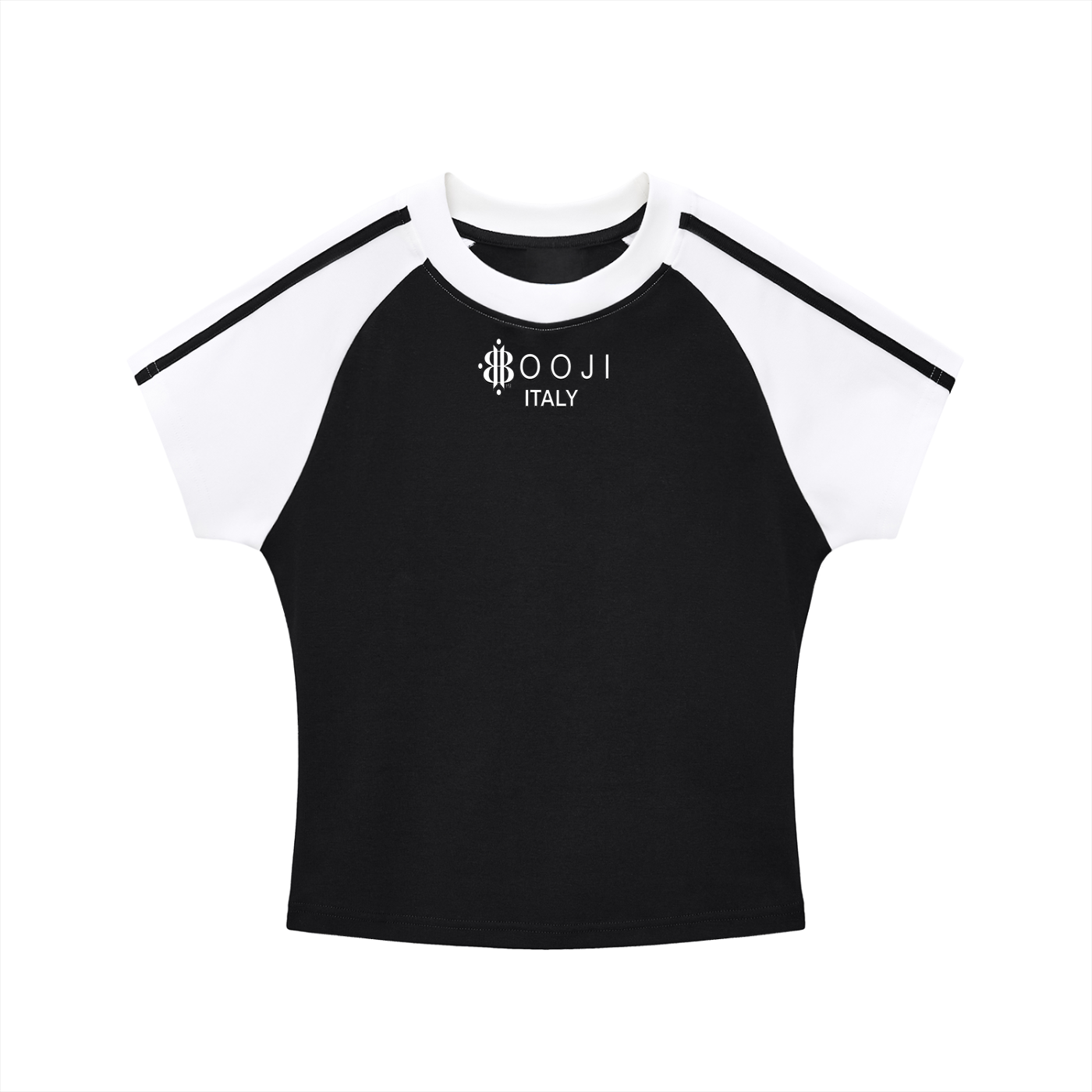 BOOJI ITALY LOGO WOMEN'S CONTRAST STRIPED RAGLAN T-SHIRT