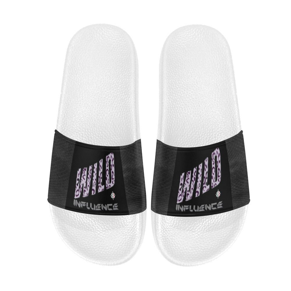 BOOJI ITALY WILD INFLUENCE BLACK PYTHON LOGO WOMEN'S WHITE SOLE SLIDES