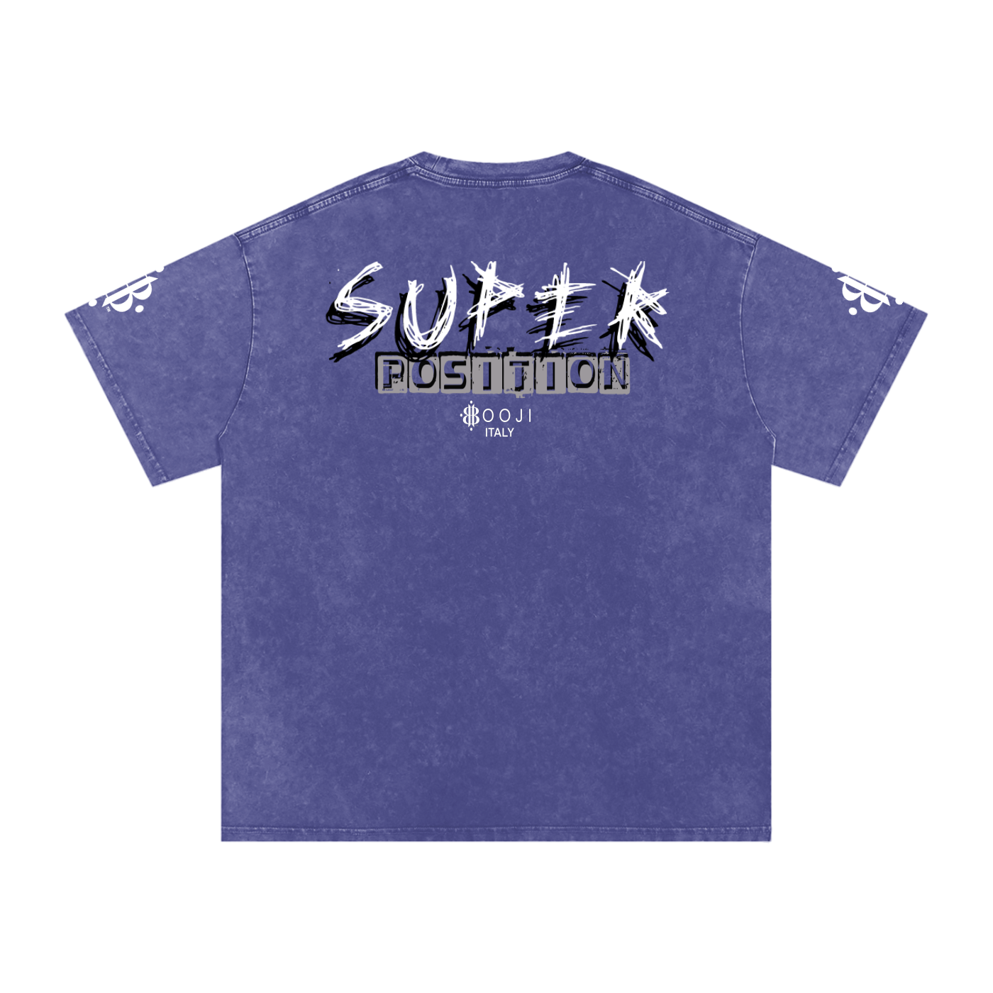 BOOJI ITALY SHARP "SUPER POSITION" LINE SNOW WASHED T-SHIRT