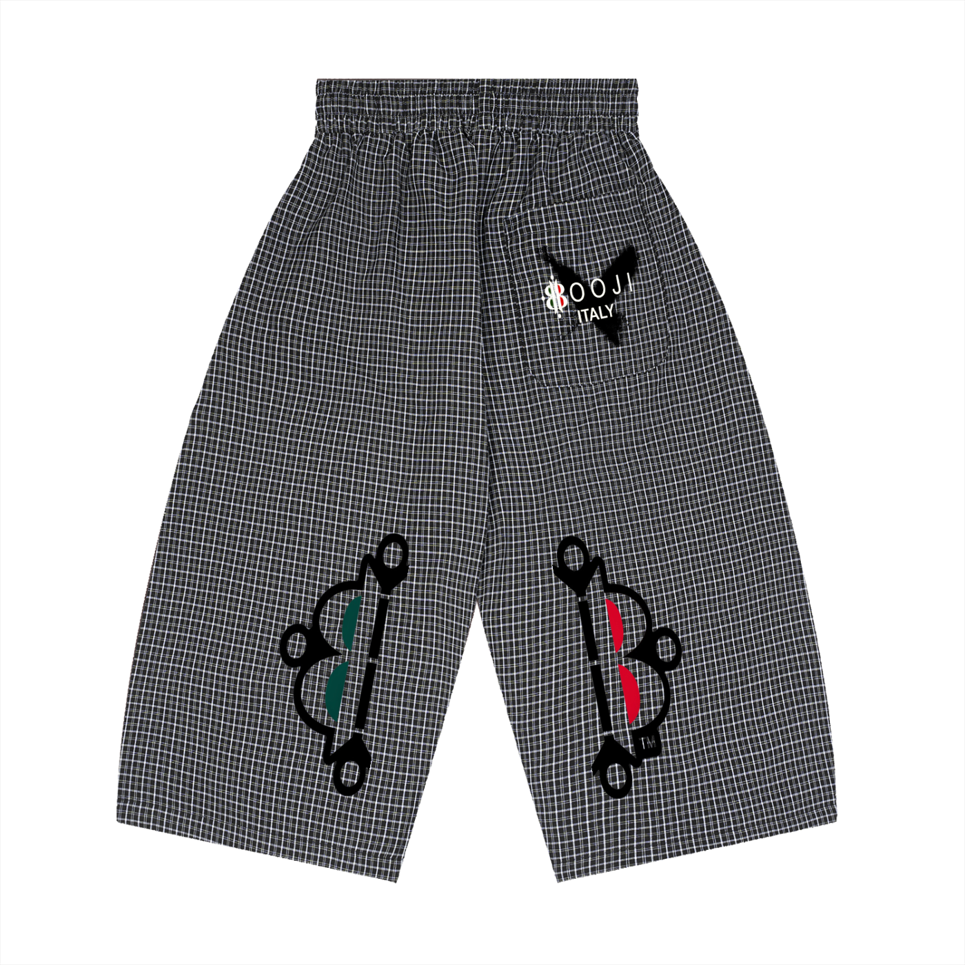 BOOJI ITALY DOLLAR SIGN COLOR SPRAY MEN'S PLAID LONGSHORTS
