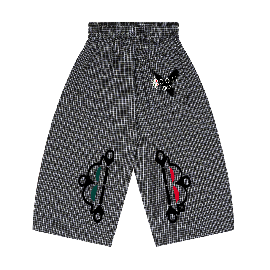BOOJI ITALY 4 EVER $ LOGO MEN'S PLAID LONGSHORTS