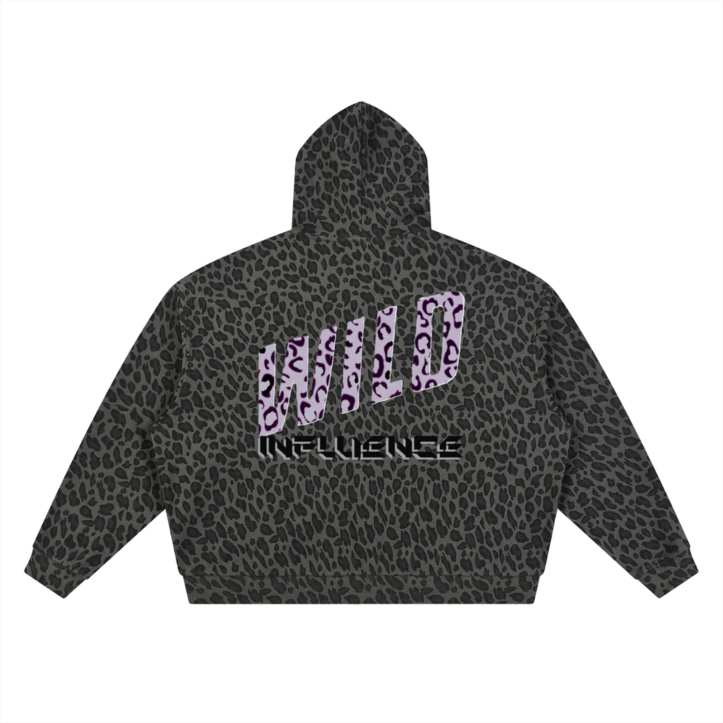 BOOJI ITALY WILD INFLUENCE LEOPARD PRINT FULL ZIP HOODIE
