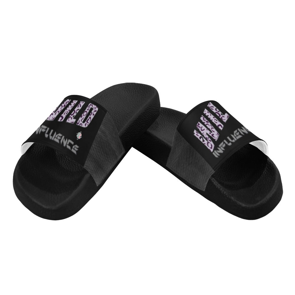 BOOJI ITALY WILD INFLUENCE BLACK PYTHON LOGO BLACK SOLE SLIDES