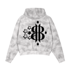 BOOJI ITALY 4 EVER $ LOGO STARS MEN'S DIRTY WASHED FLEECE ZIP UP HOODIE