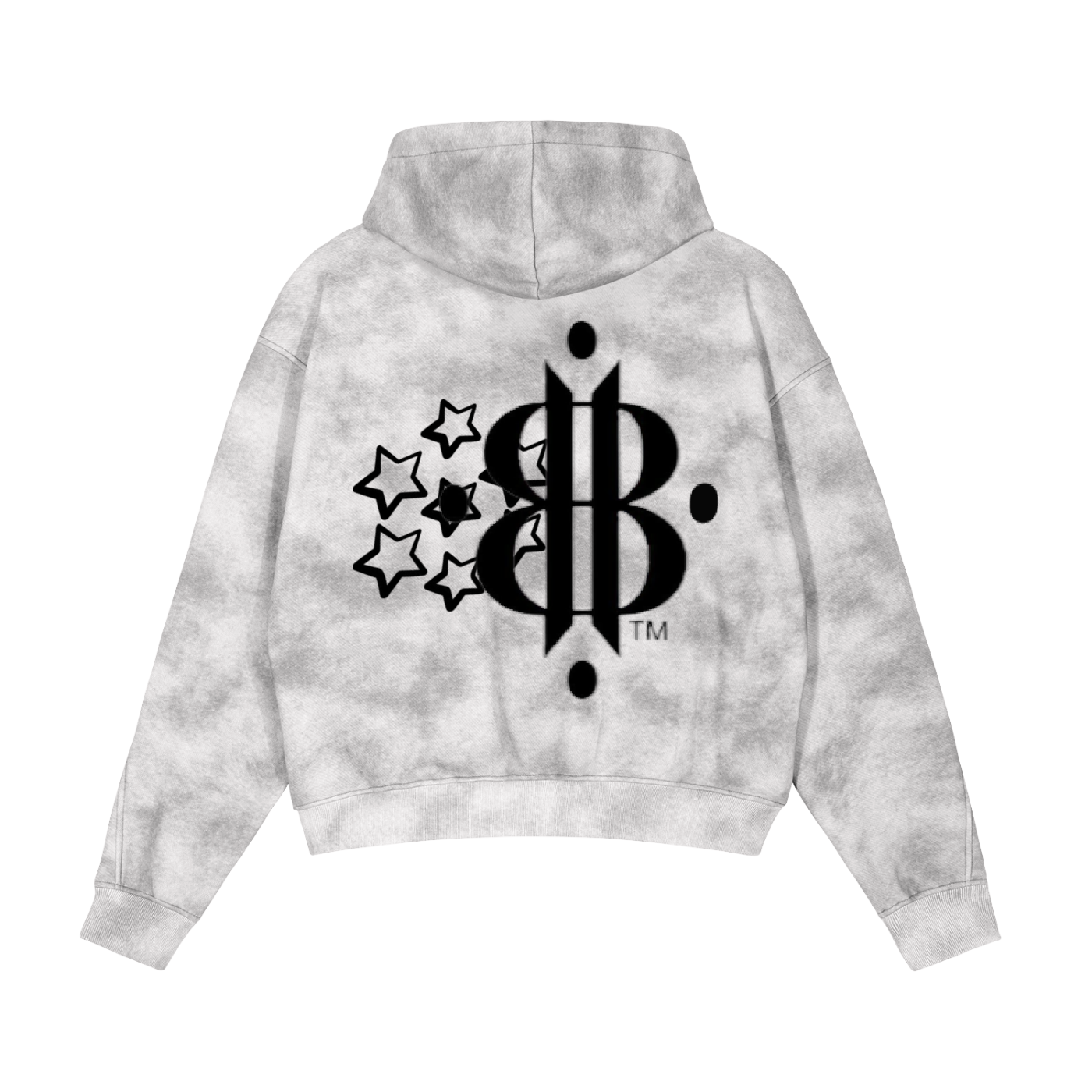 BOOJI ITALY 4 EVER $ LOGO STARS MEN'S DIRTY WASHED FLEECE ZIP UP HOODIE